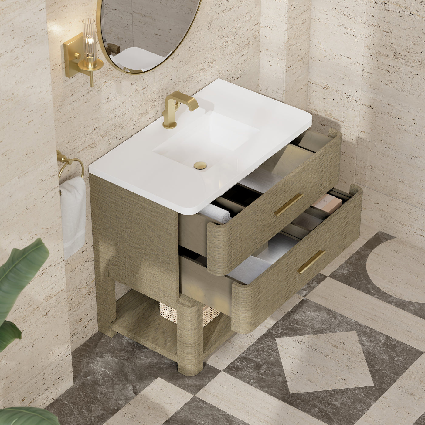 James Martin Lucian 36" Single Bathroom Vanity, Pebble Oak, view 27