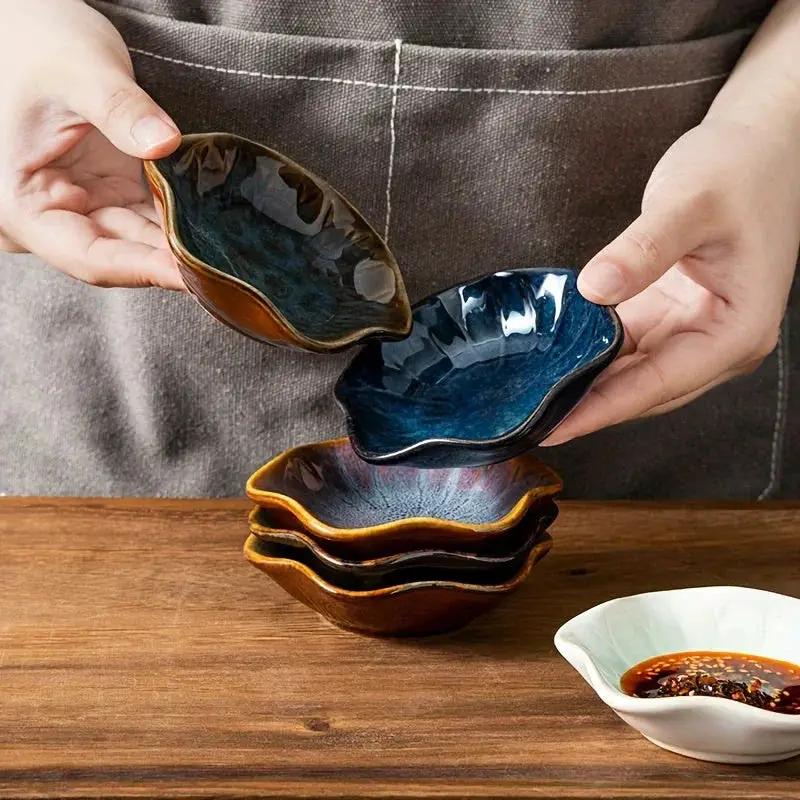Ceramic 6 Piece Sauce Dish Set for Serving Condiments by House Of Avana