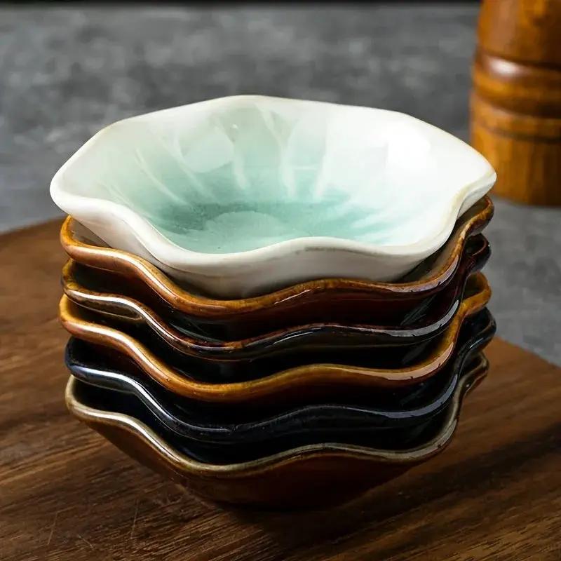 Ceramic 6 Piece Sauce Dish Set for Serving Condiments by House Of Avana