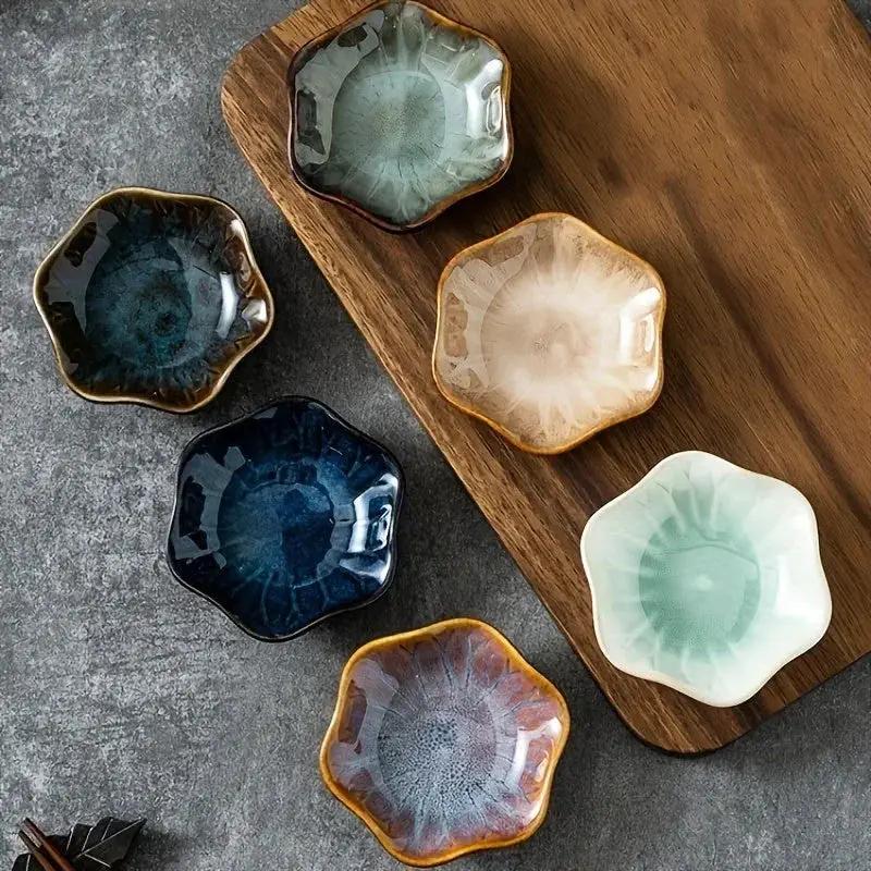 Ceramic 6 Piece Sauce Dish Set for Serving Condiments by House Of Avana
