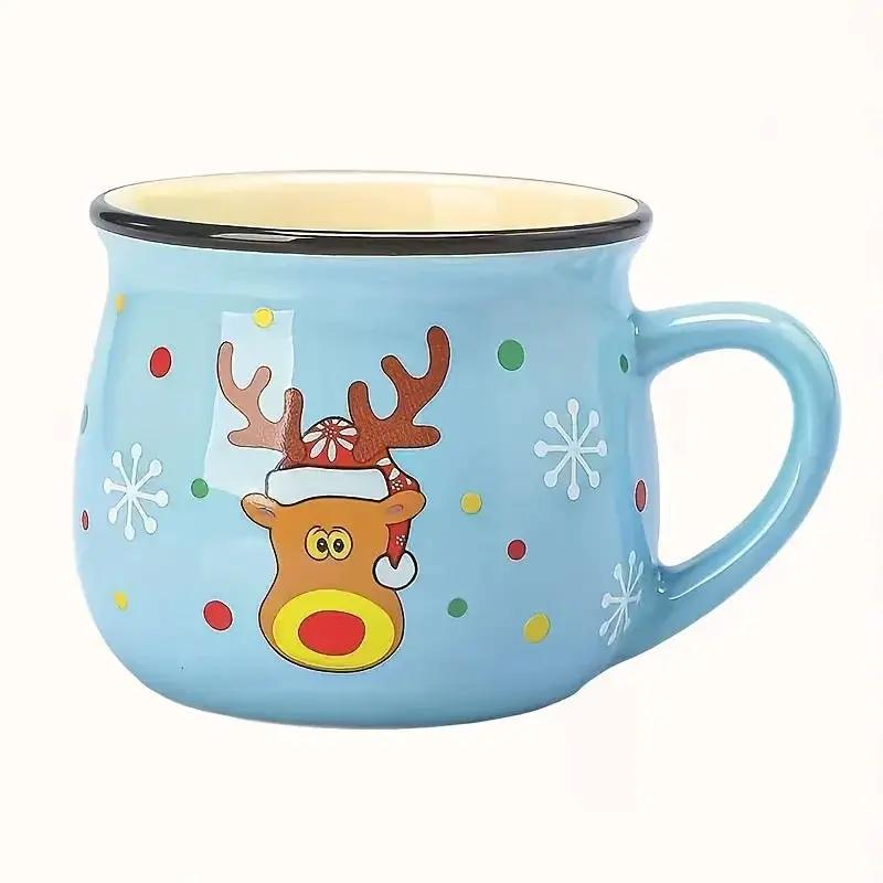 Ceramic Christmas Coffee Mugs Set of 4 by House Of Avana