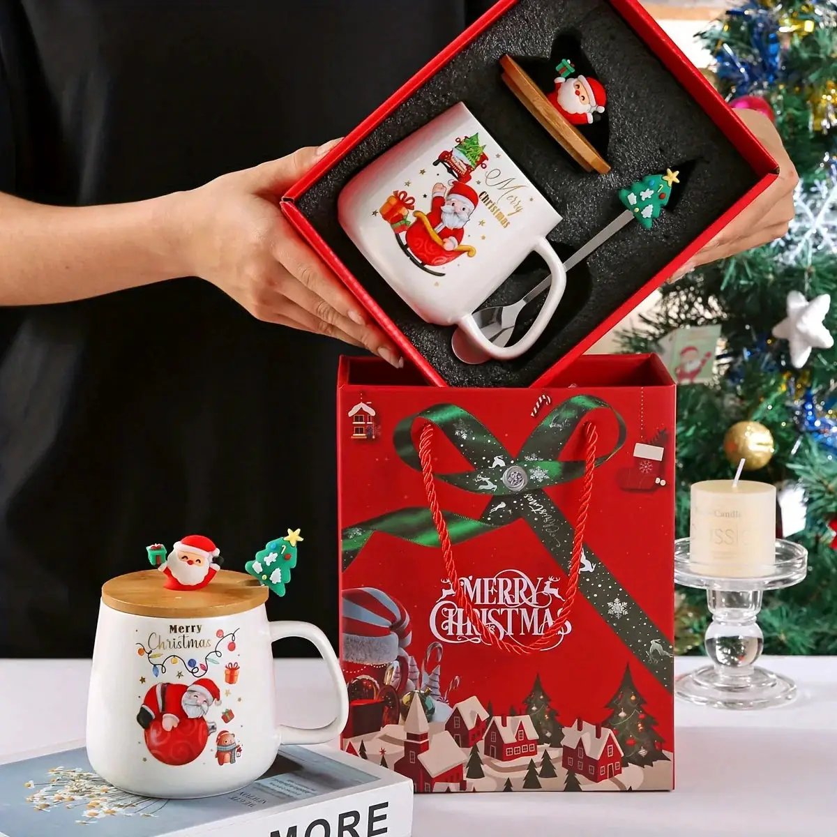 Ceramic Christmas Mug, Heat Resistant Patterned Design by House Of Avana