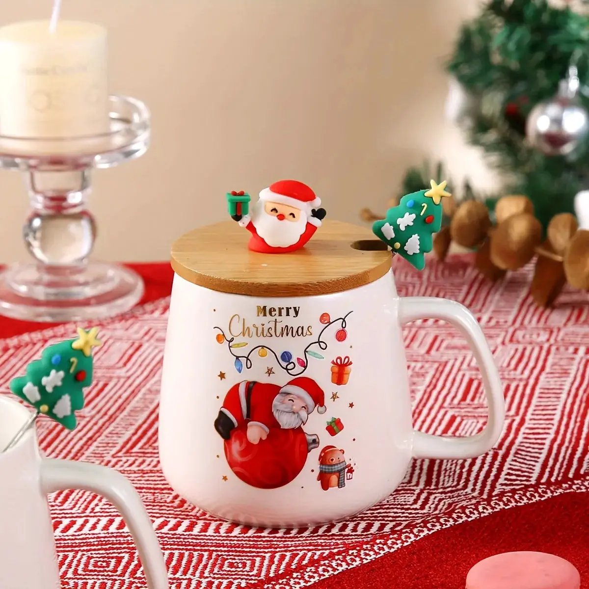 Ceramic Christmas Mug, Heat Resistant Patterned Design by House Of Avana