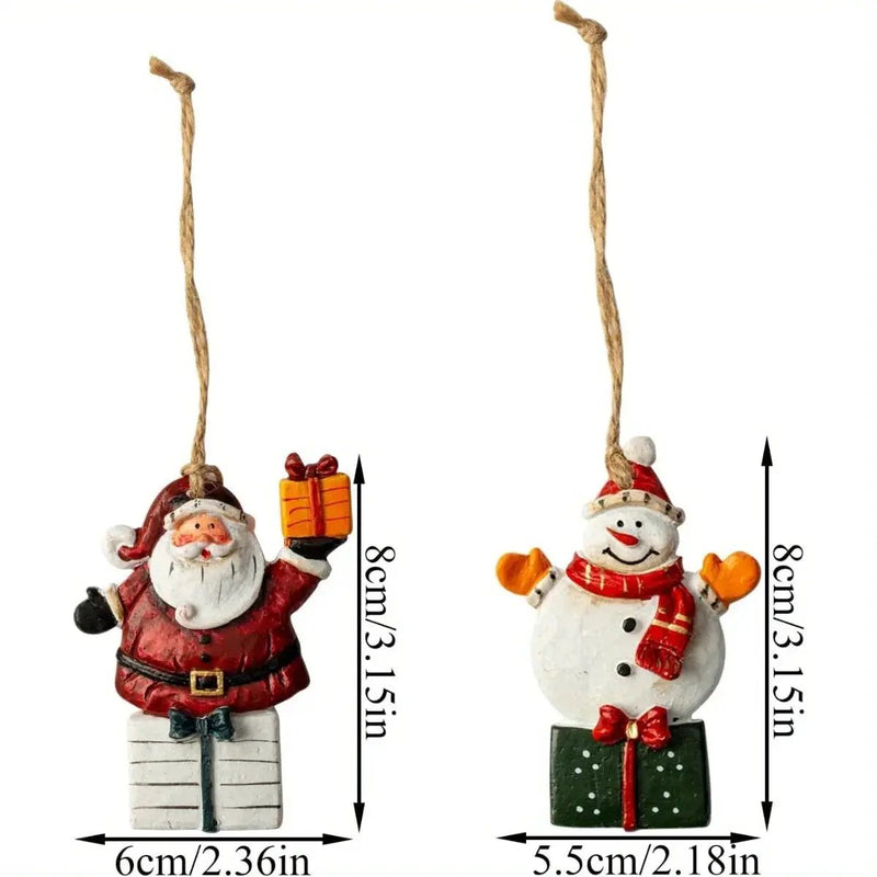 Ceramic Christmas Tree Topper Set - Santa, Snowman & Sleigh Ornaments by House Of Avana