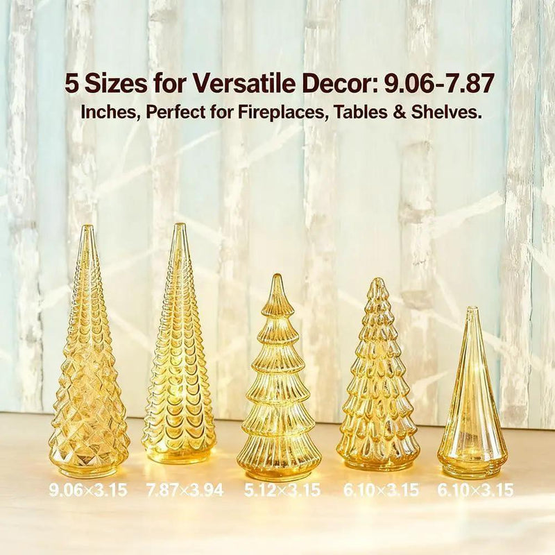 Ceramic Glowing Christmas Tree Figurine with Colorful Lights by House Of Avana