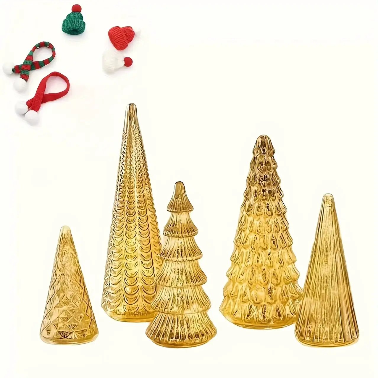 Ceramic Glowing Christmas Tree Figurine with Colorful Lights by House Of Avana