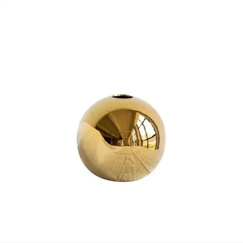 Ceramic Golden Ball Vase with Unique Rounded Design by House Of Avana