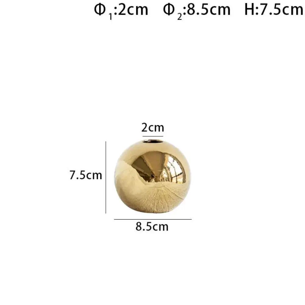 Ceramic Golden Ball Vase with Unique Rounded Design by House Of Avana