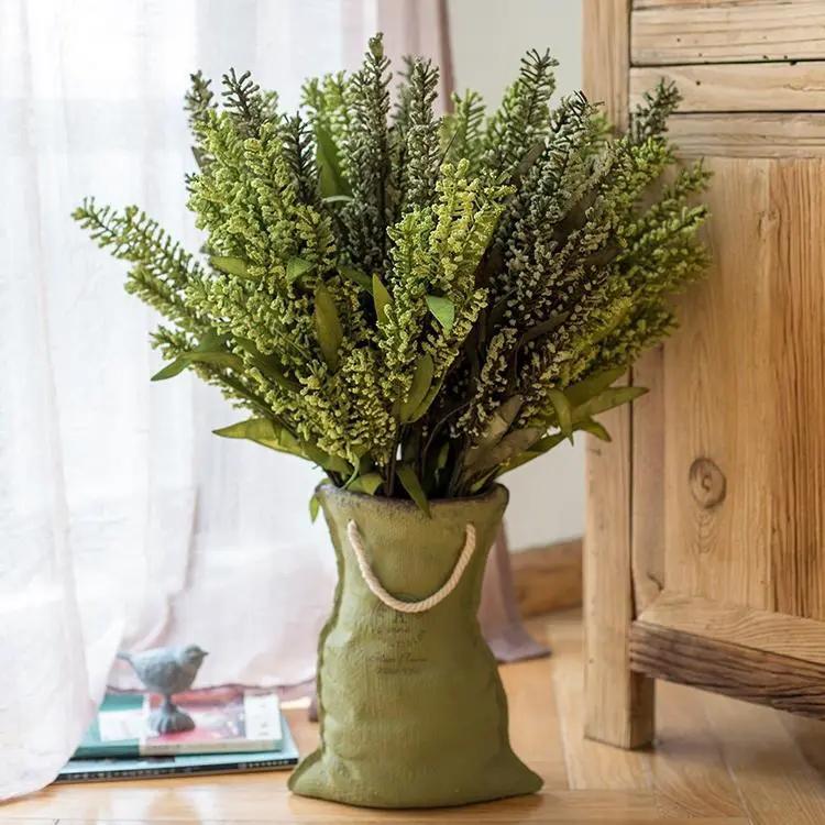 Ceramic Planter Linen Bag Design by RusticReach
