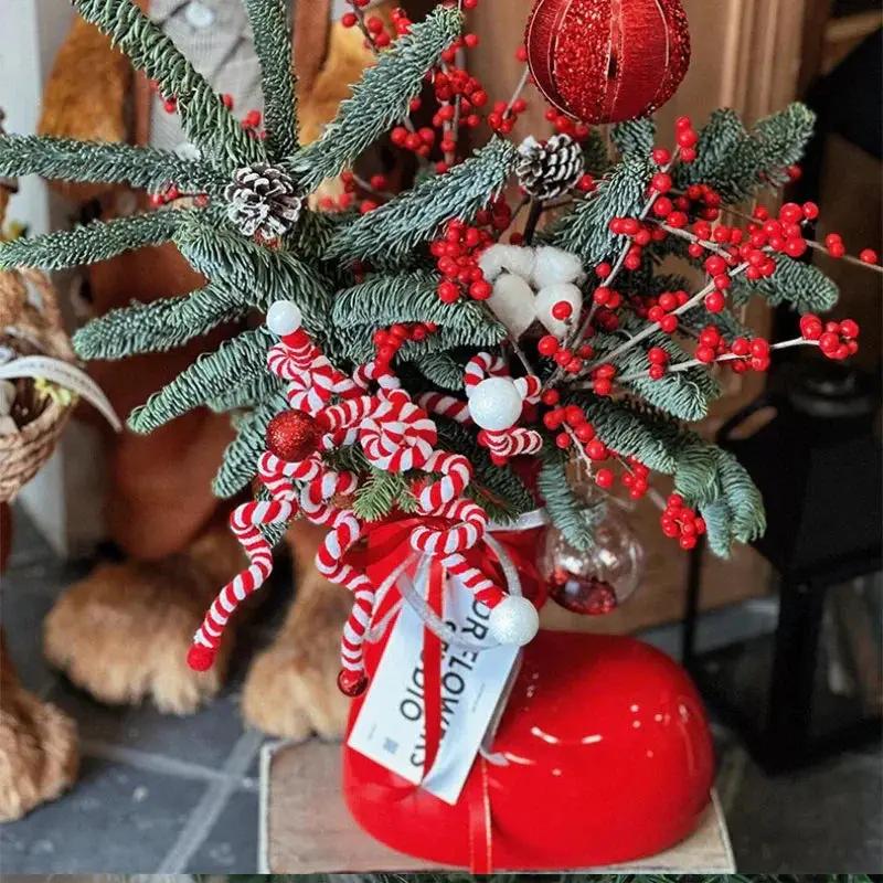 Ceramic Red Vase Planter with Snowflake & Ornament Design by House Of Avana