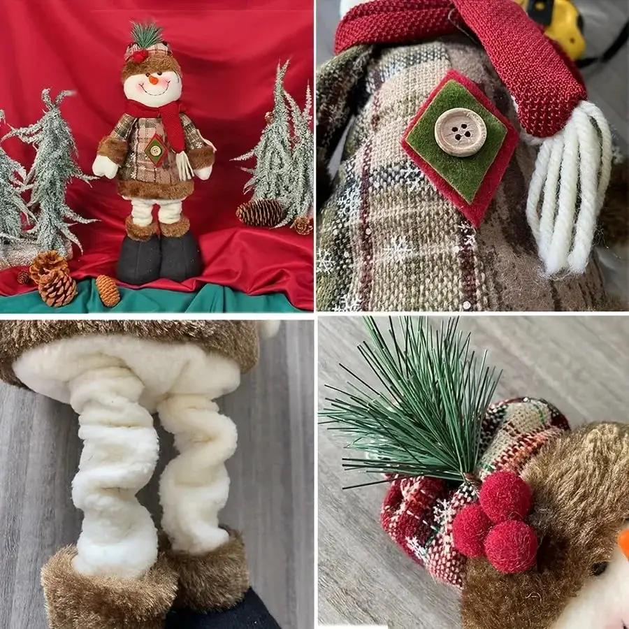 Ceramic Snowman Figurine with Reindeer and Santa Claus Design by House Of Avana