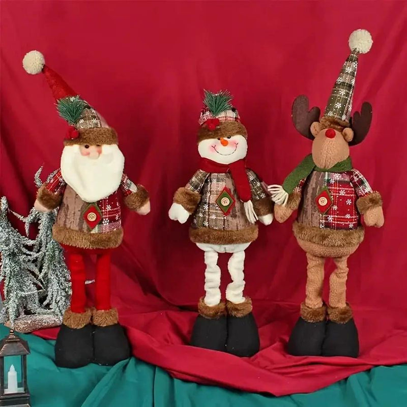 Ceramic Snowman Figurine with Reindeer and Santa Claus Design by House Of Avana
