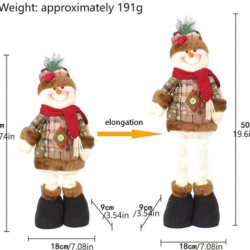 Ceramic Snowman Figurine with Reindeer and Santa Claus Design by House Of Avana