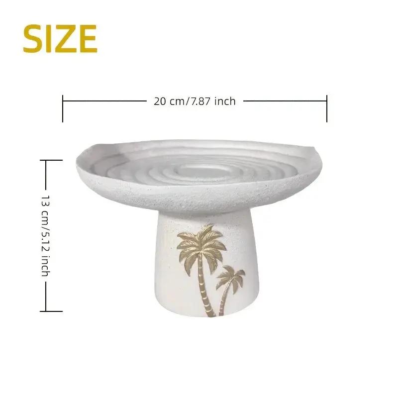 Ceramic Tray - Golden Palm Serving by House Of Avana