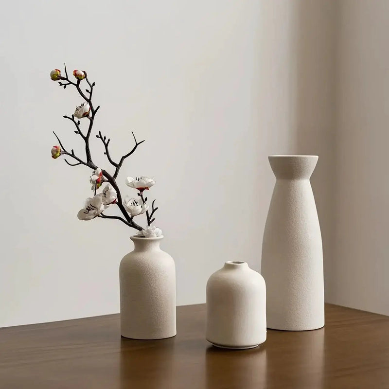 Ceramic Vase Set of 3 Modern Boho Style Vases by House Of Avana