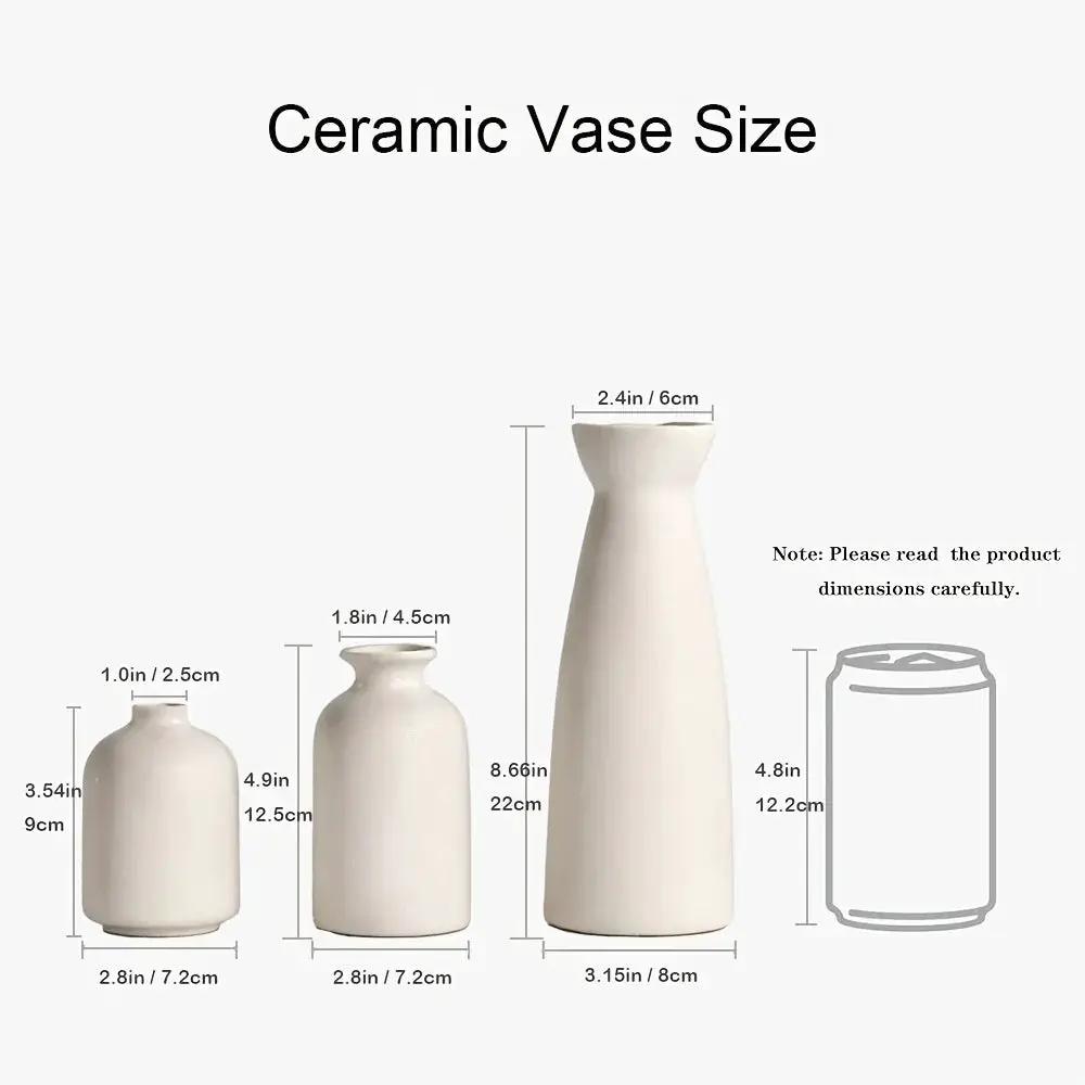 Ceramic Vase Set of 3 Modern Boho Style Vases by House Of Avana