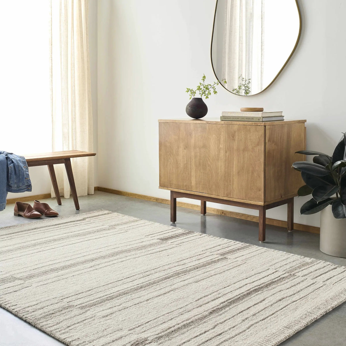Cesar Modern Wool Rug - Clearance, installed in a room