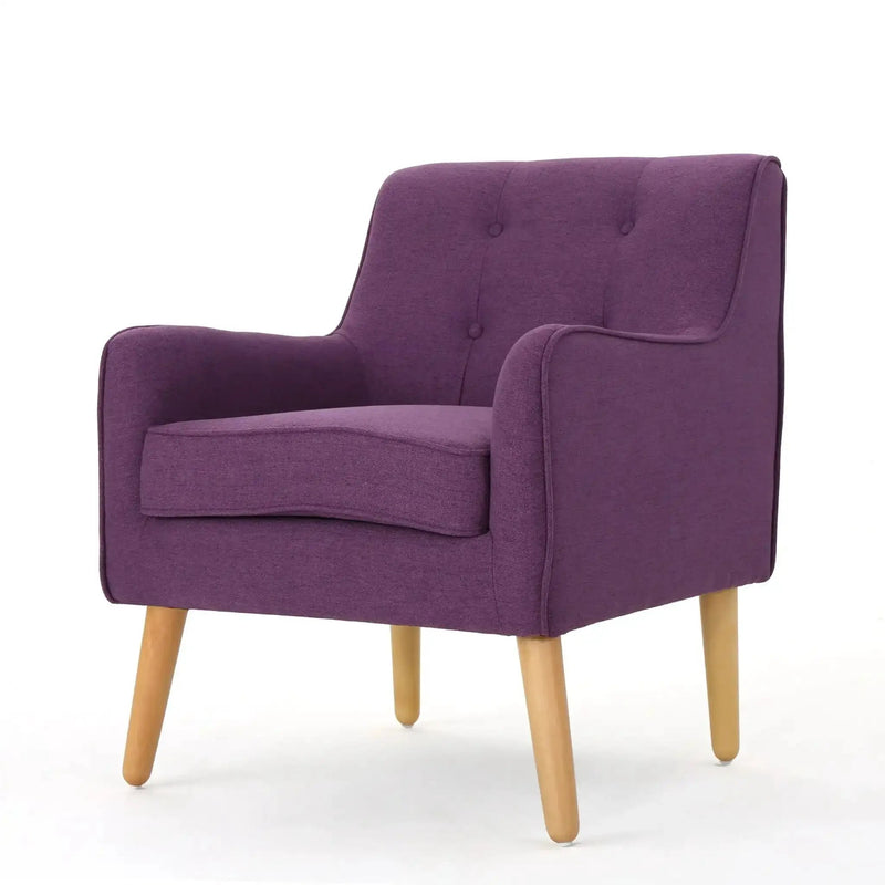 Modern Arm Chair With Tufted Back and Wooden Legs by HouseOfZazla