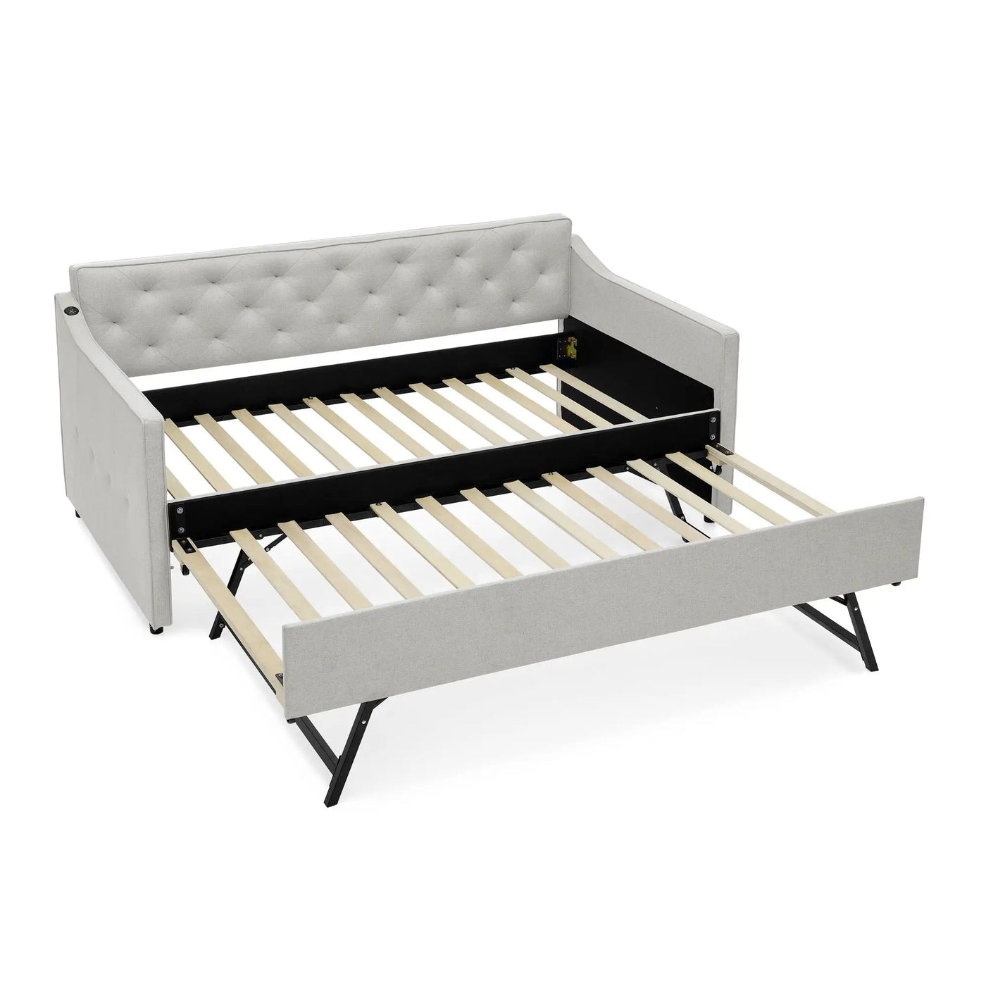 Daybed With Pop Up Trundle And USB Charging Armrest by Unique Piece Furniture