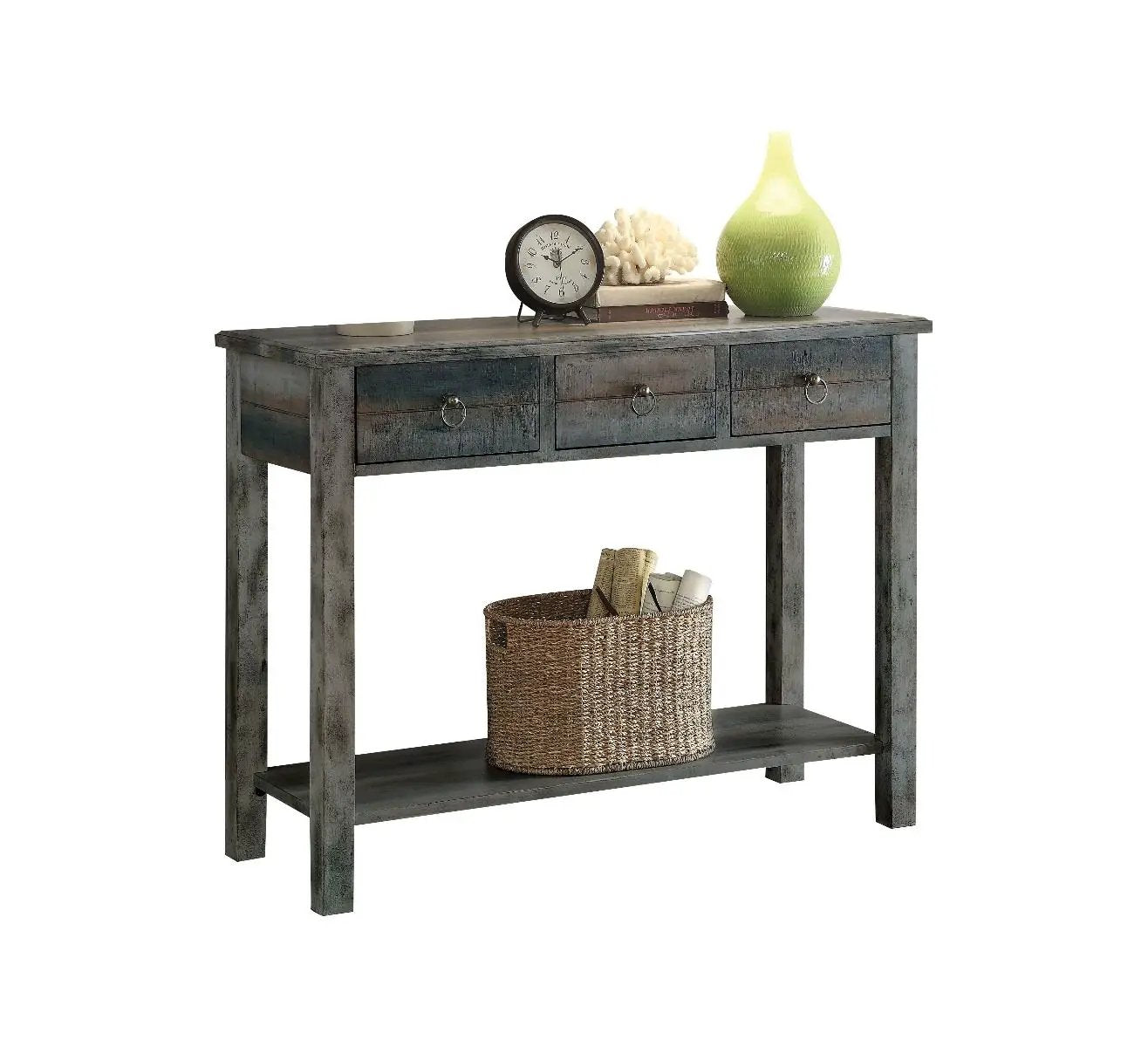 Glancio - Console Table - Antique Gray & Teal by Unique Piece Furniture