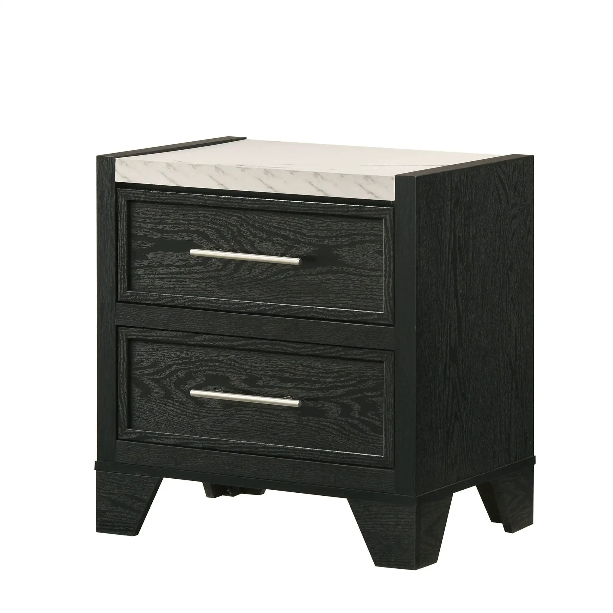 2 Drawers Nightstand - Black / White by HouseOfZazla