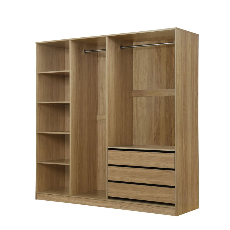 Doorless Storage Wardrobe For Dedroom With Shelves And 3 Drawers by HouseOfZazla