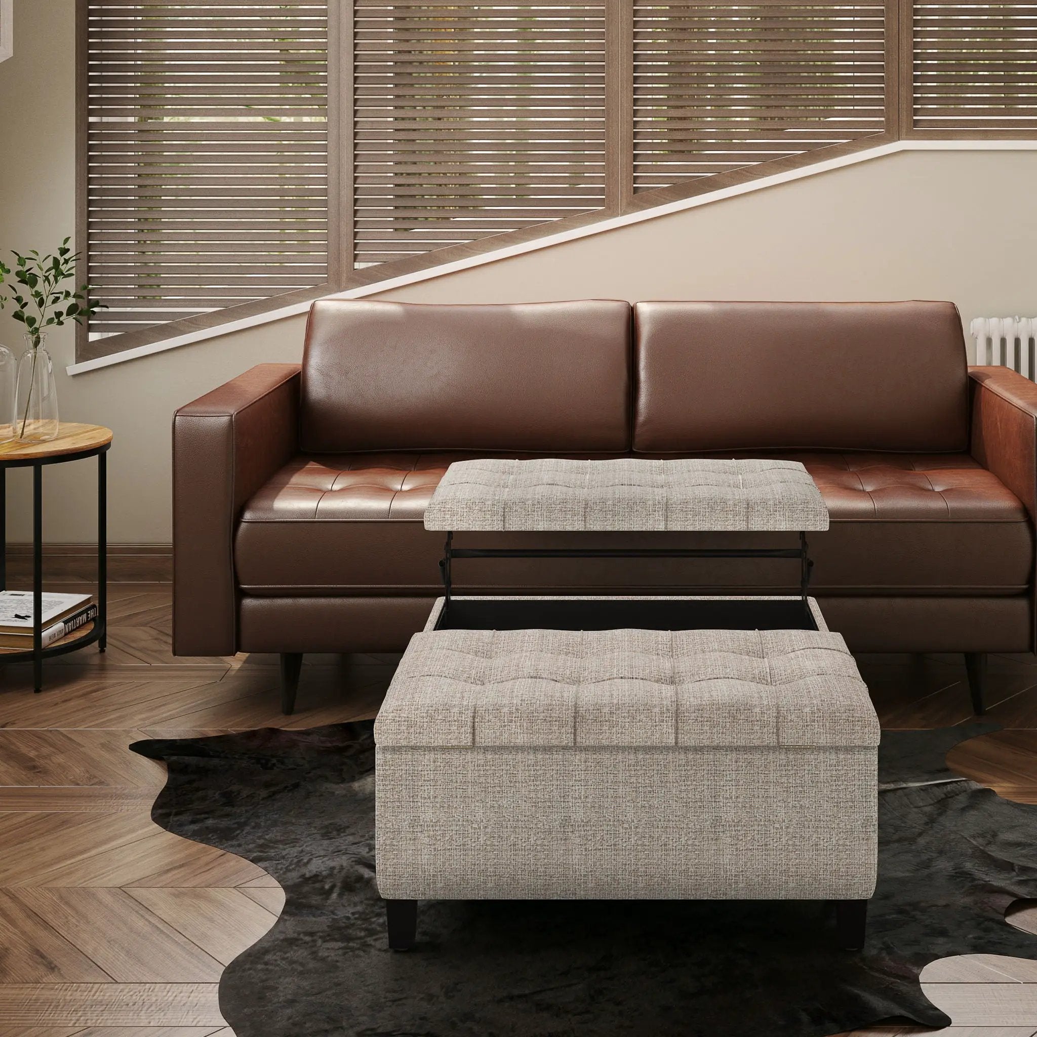 Harrison - Upholstered Coffee Table Storage Ottoman by Unique Piece Furniture
