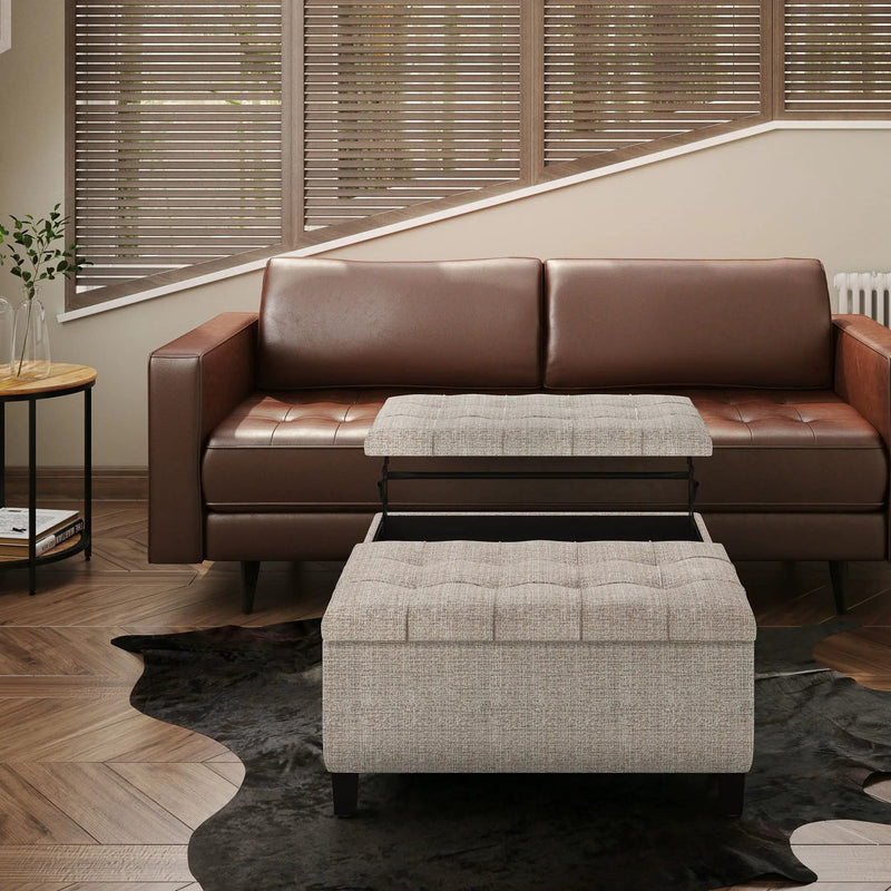 Harrison - Upholstered Coffee Table Storage Ottoman by HouseOfZazla