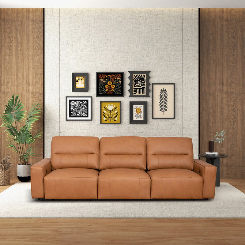 Grant - Triple Power Convertible Sofa - Cognac by HouseOfZazla
