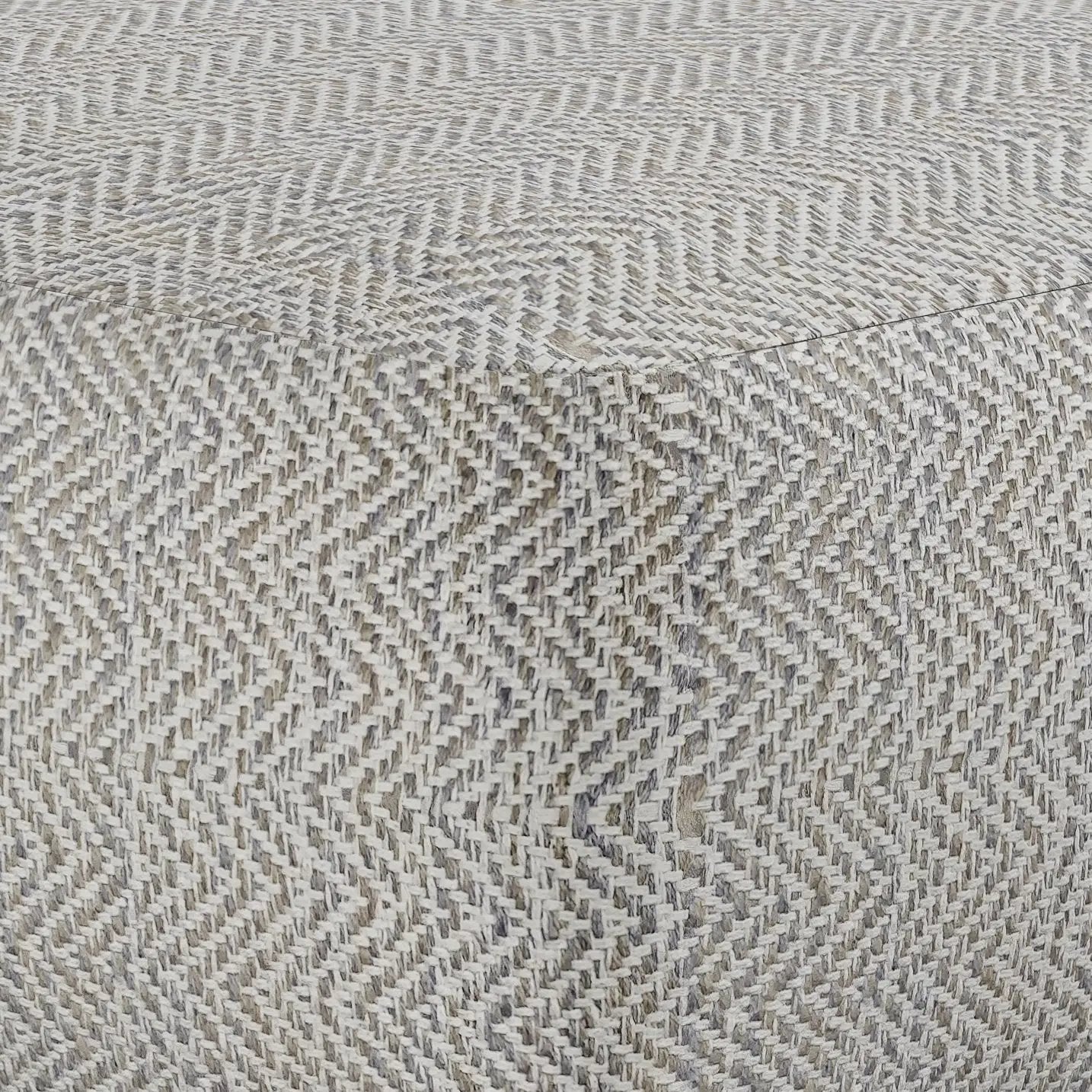 Nate Square Pouf Patterned Grey Melange by HouseOfZazla