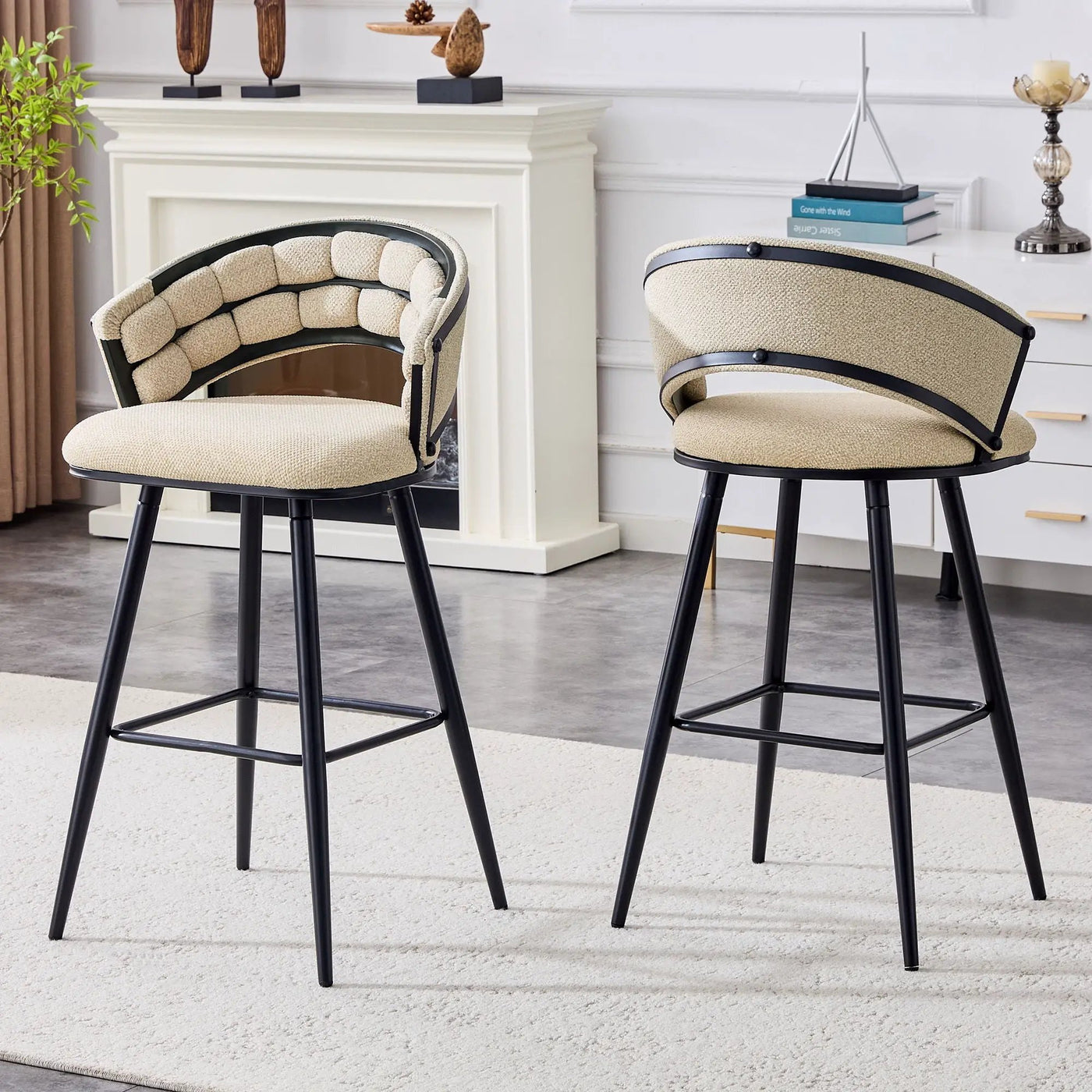 Bar Stools, Kitchen Island Counter Height Stools (Set of 2) by HouseOfZazla