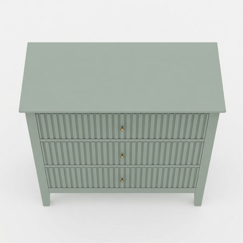 Fluted 3 Drawer Nightstand With Soft Close Slides by HouseOfZazla