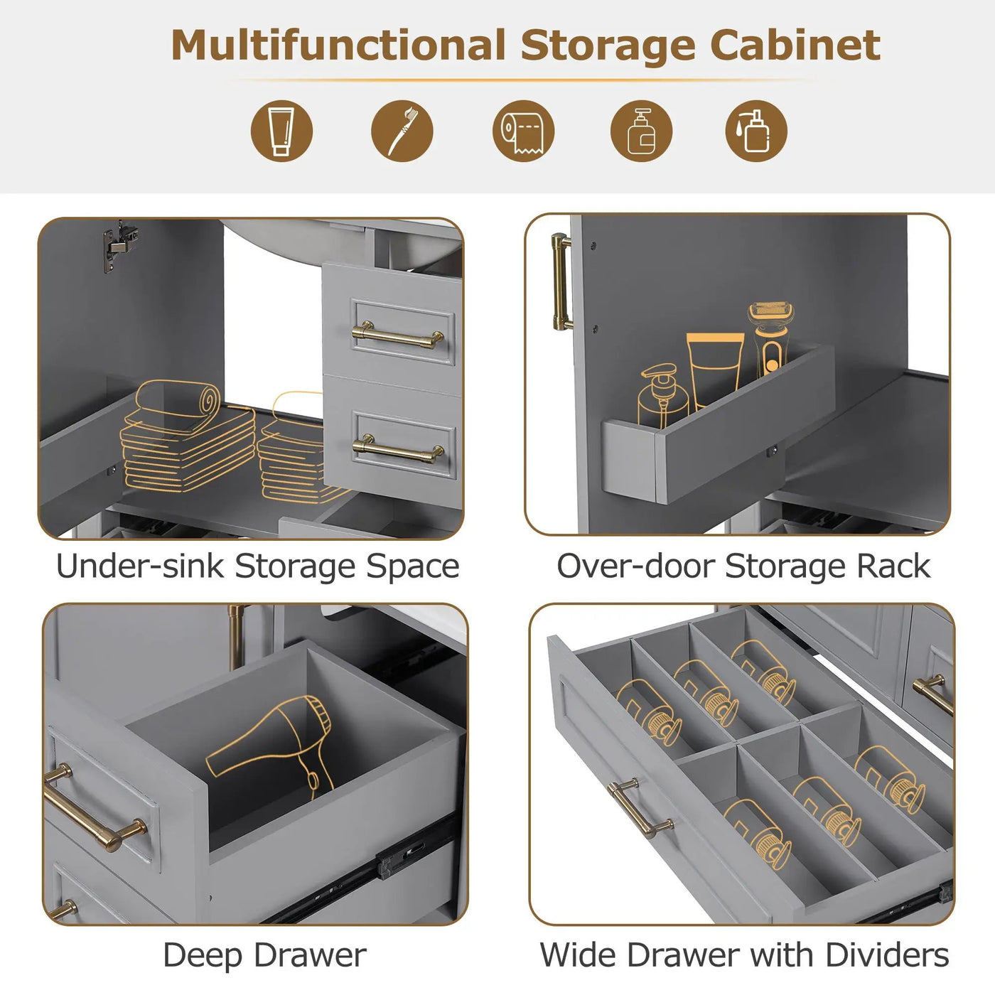 Traditional Bathroom Vanity Set With Soft Close Doors by Unique Piece Furniture