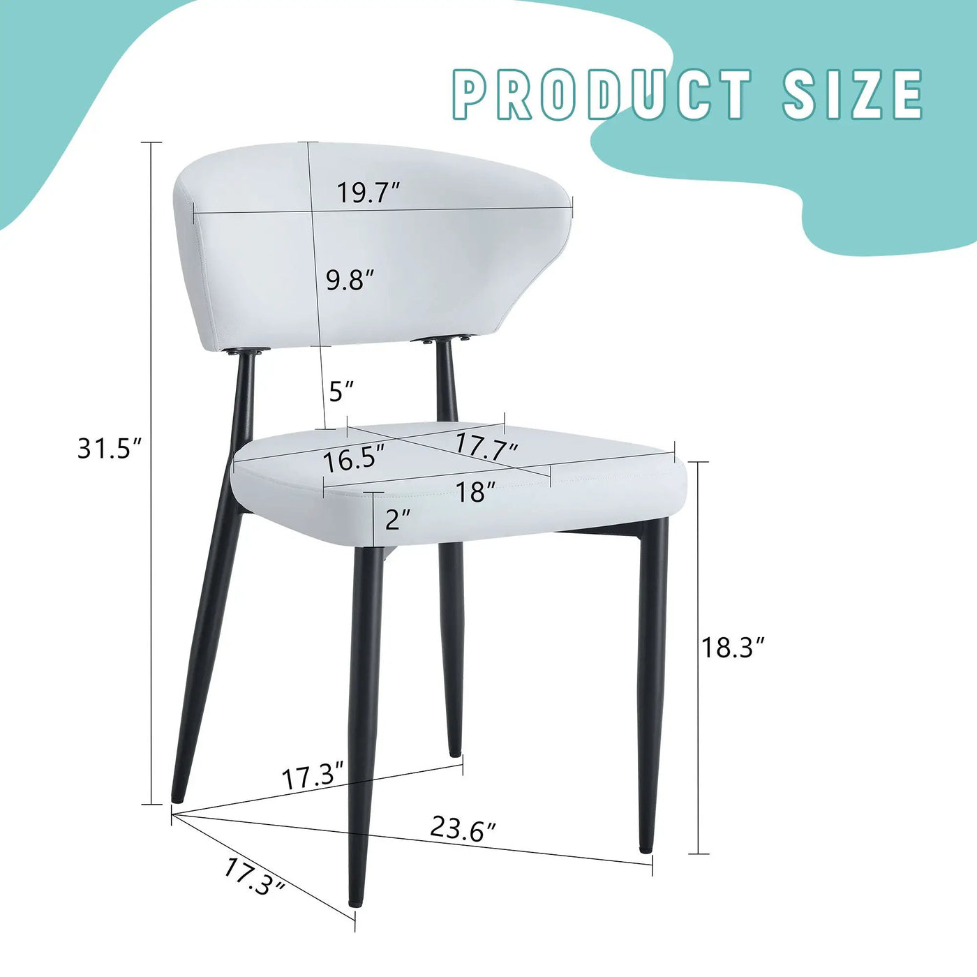 Minimalist Ergonomic Dining Chair With Curved Backres (Set of 4) by Unique Piece Furniture
