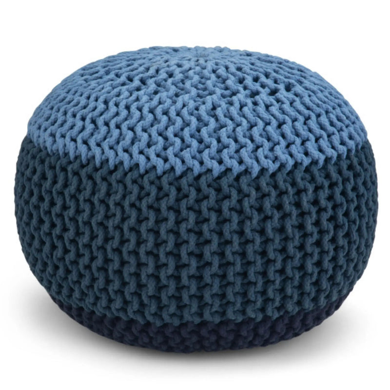 Nikki - Handcrafted Hand Knit Round Pouf by HouseOfZazla