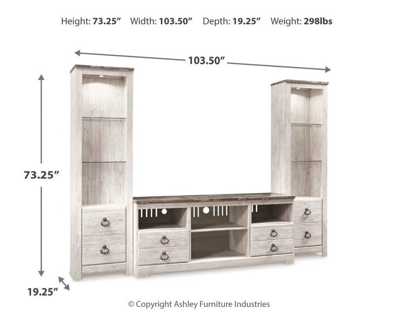 Willowton - Entertainment Center With Fireplace Option by Unique Piece Furniture