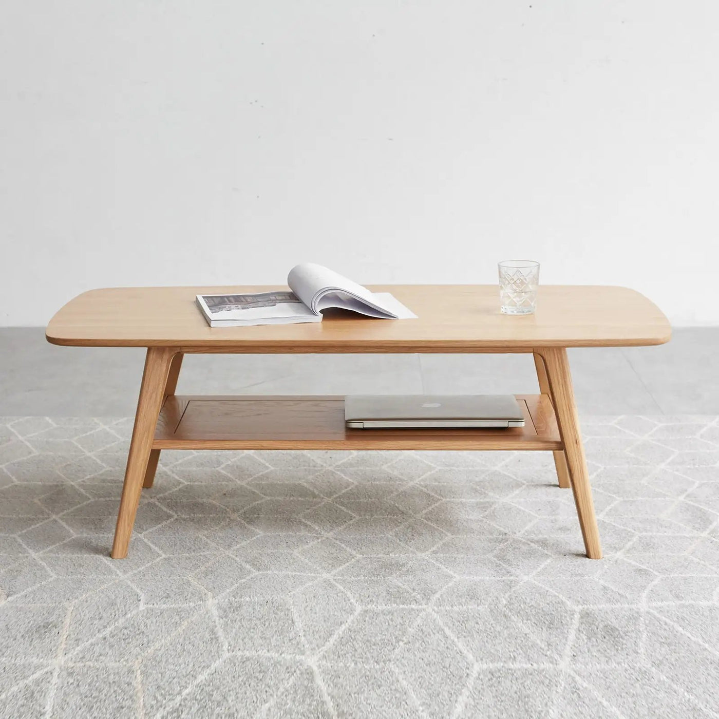 Low Coffee Table With Storage Shelf by HouseOfZazla