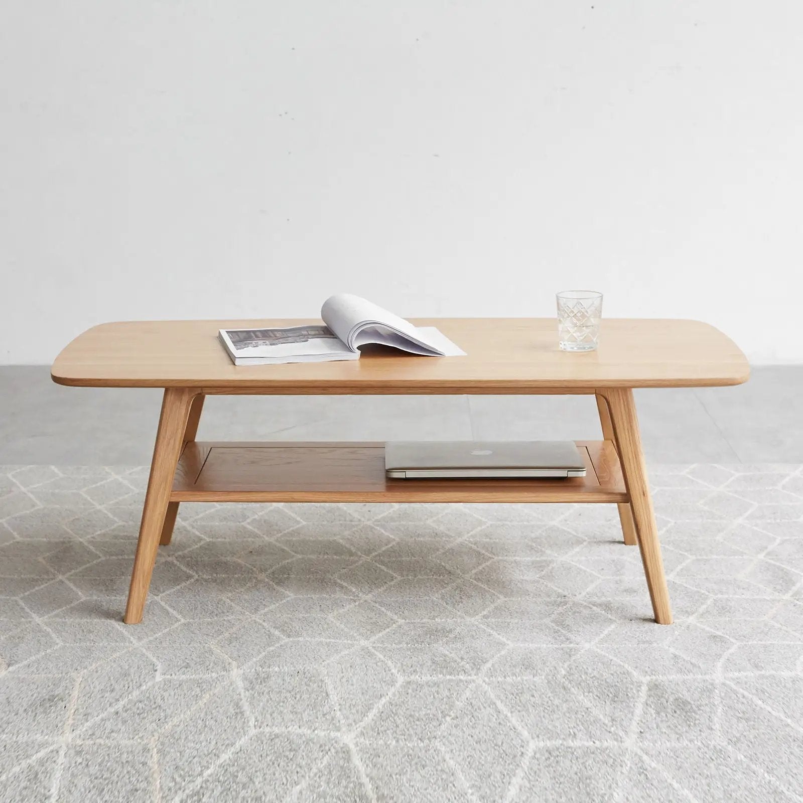 Low Coffee Table With Storage Shelf by HouseOfZazla