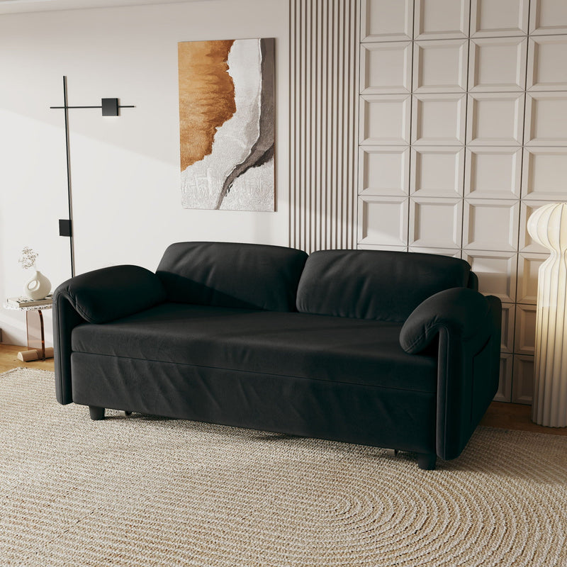 Sofa, Dual Purpose Lounge With Retractable Queen Size Bed by HouseOfZazla