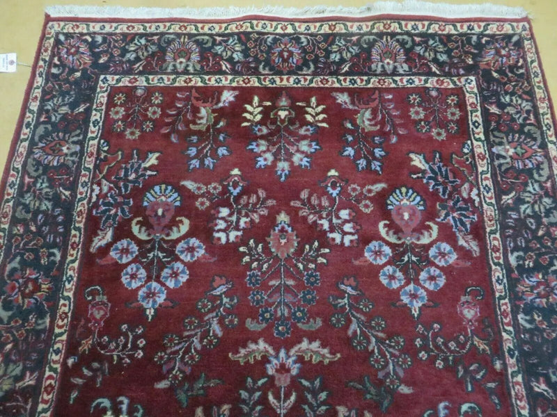 4' X 6' Vintage Handmade Fine India Jaipur Floral Oriental Wool Rug Red Nice by Jewel Rugs