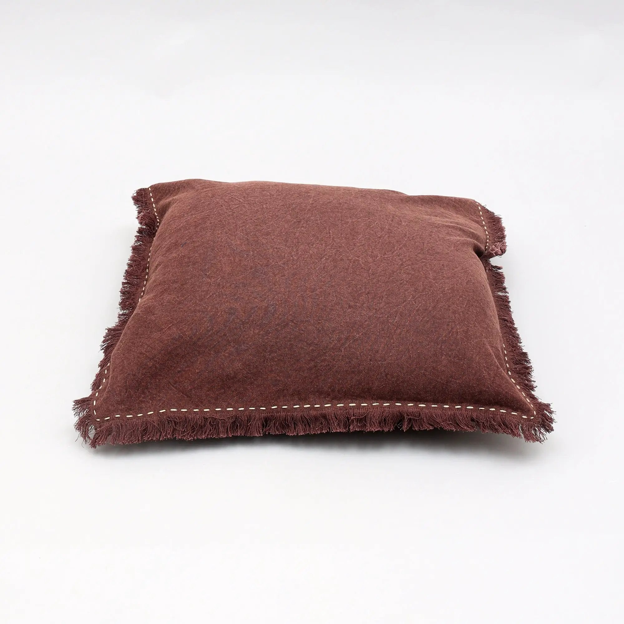 The Handwoven Fringe Cotton-Linen Pillow by HouseOfZazla