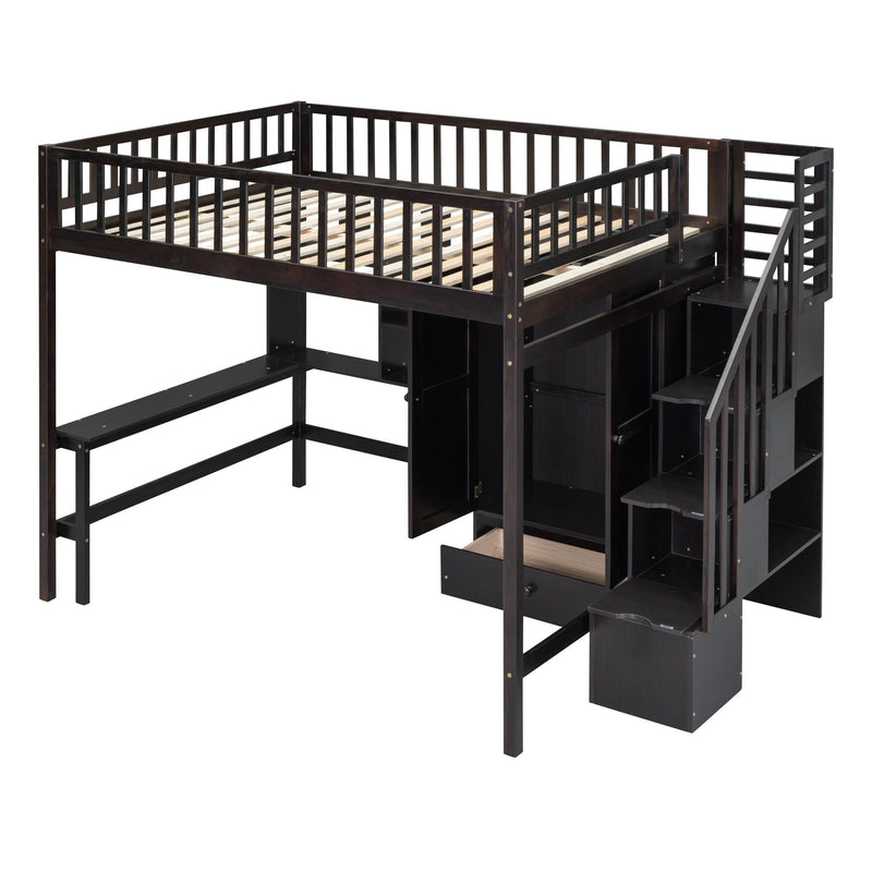 Loft Bed With Bookshelf, Drawers, Desk, And Wardrobe by HouseOfZazla