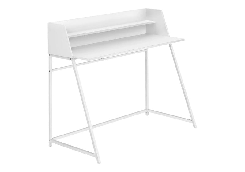 Computer Desk for Home Office with Marble Look and Storage Shelves by HouseOfZazla