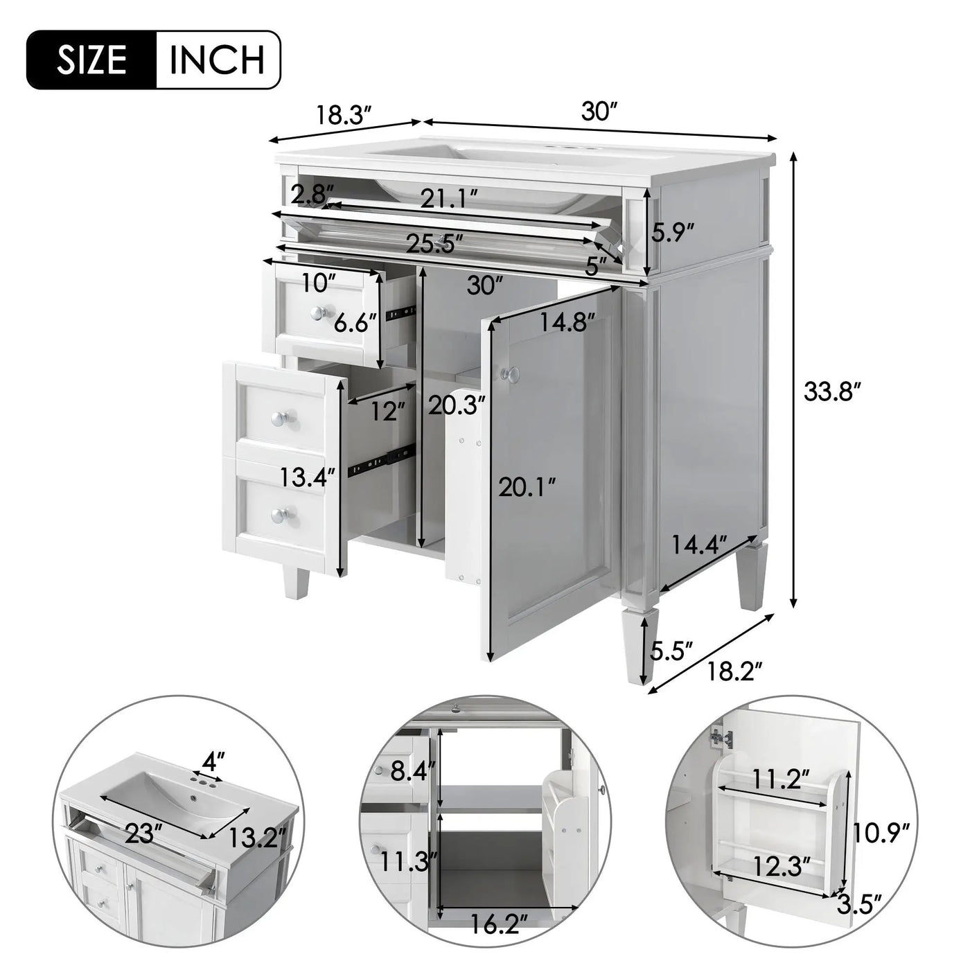 Bathroom Vanity With Medicine Cabinet and Storage by HouseOfZazla