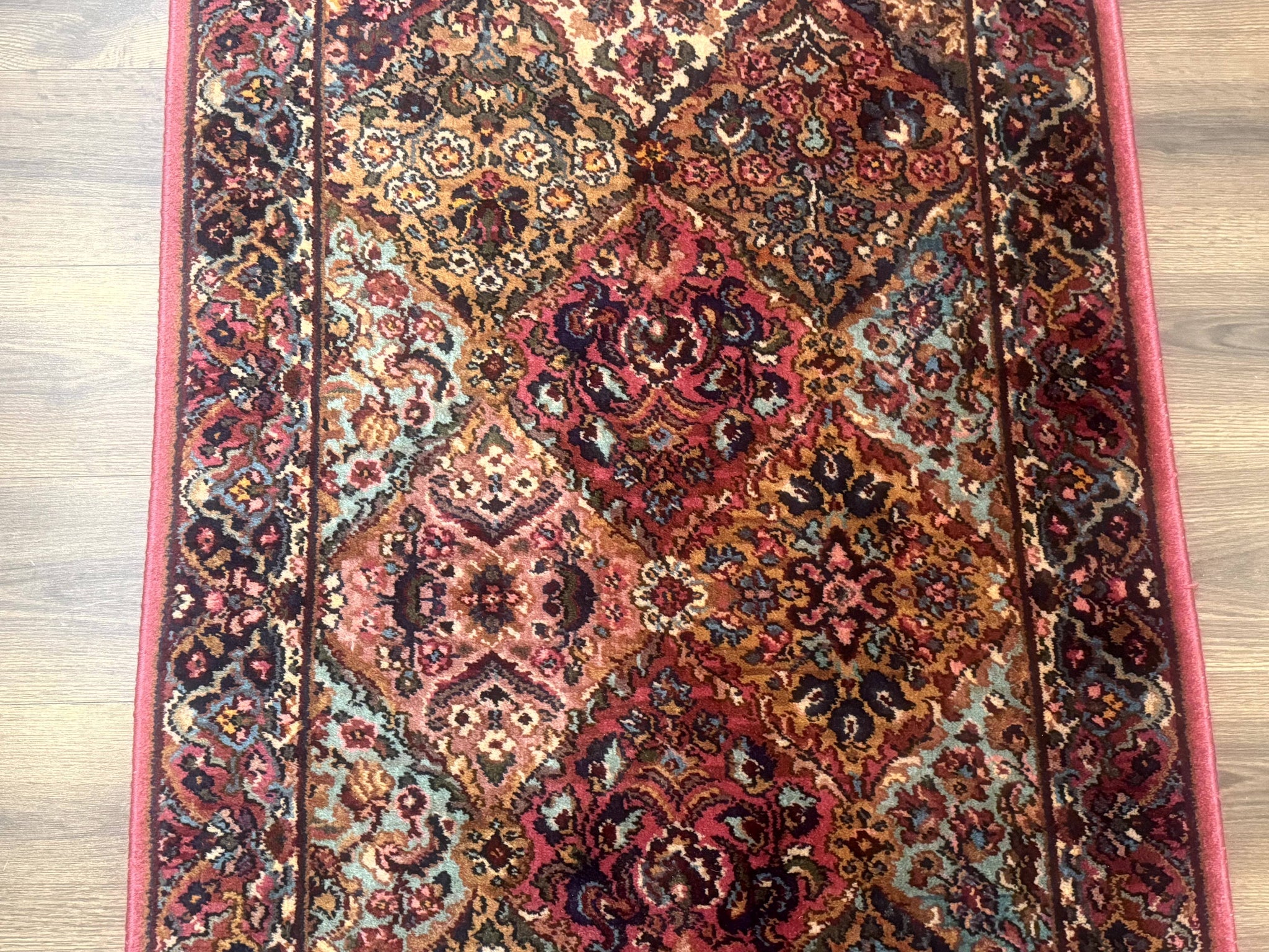 Karastan Rug 3x5 Multicolor Panel Kirman #717, Original 700 Series, Wool Pile, Discontinued by Jewel Rugs