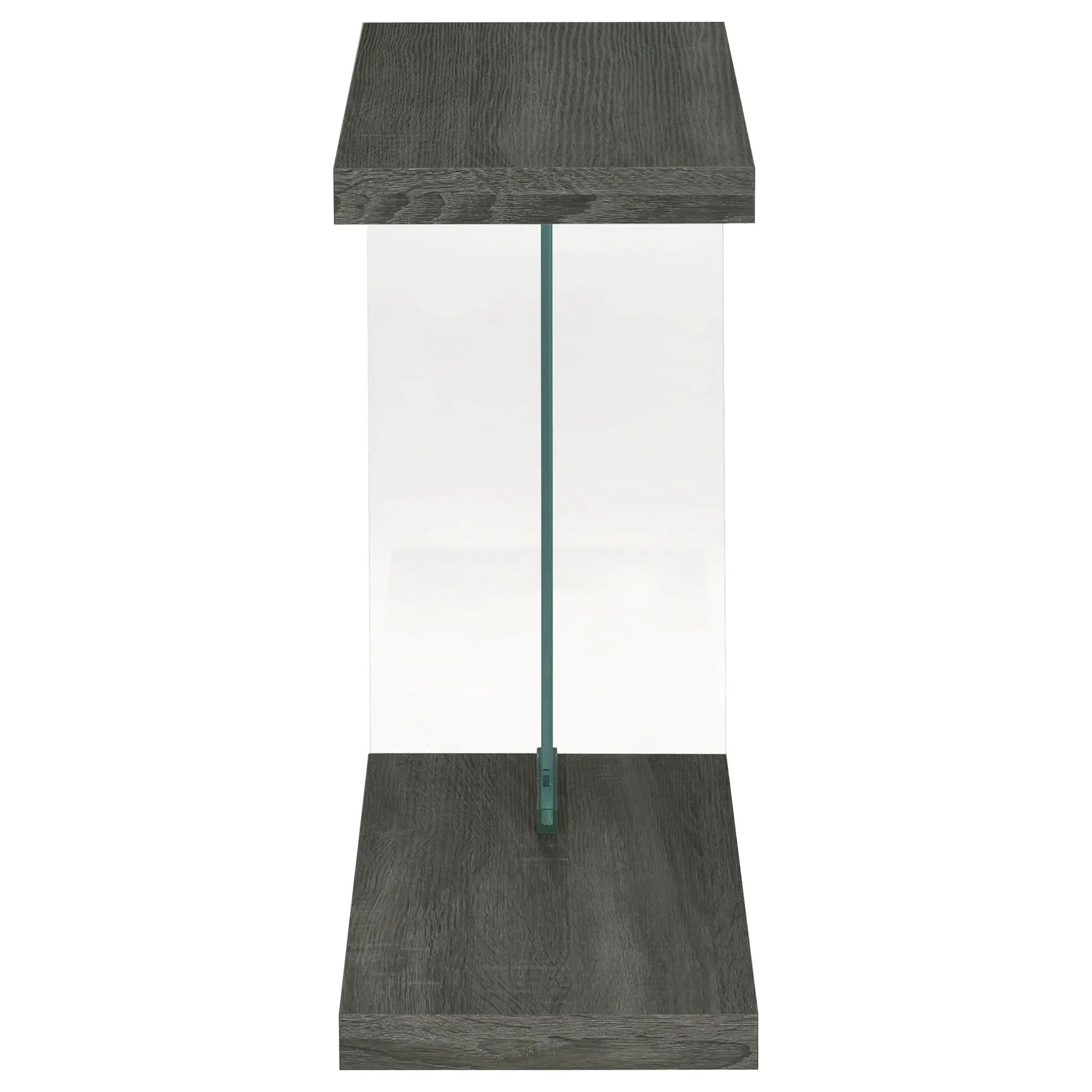 Colby Engineered Wood C-Shaped Side Table Weathered Grey by Unique Piece Furniture