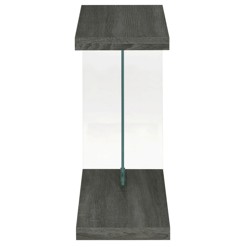 Colby Engineered Wood C-Shaped Side Table Weathered Grey by Unique Piece Furniture