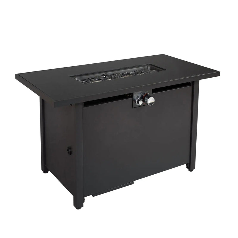 Outdoor Fire Pit Table Durable Construction With Lid - Black by Unique Piece Furniture