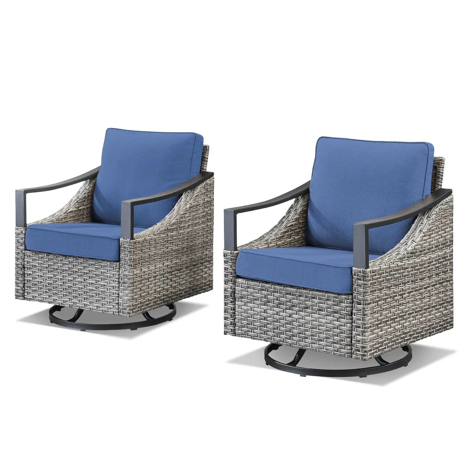 Outdoor Swivel Rocking Glider Chairs Set of 2 by HouseOfZazla