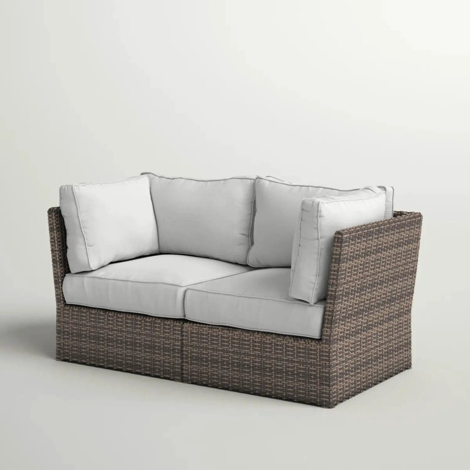 Modern Patio Wicker Loveseat With Cushions by Unique Piece Furniture